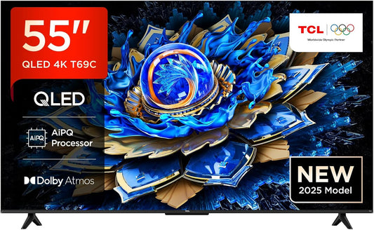 TCL 55 Zoll QLED 4K HDR Smart Google TV: Brillante Bilder, Gaming, Dolby Atmos