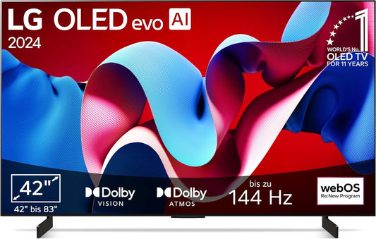 LG OLED evo C4 42 Zoll 4K Smart TV α9 Gen7 AI webOS 24